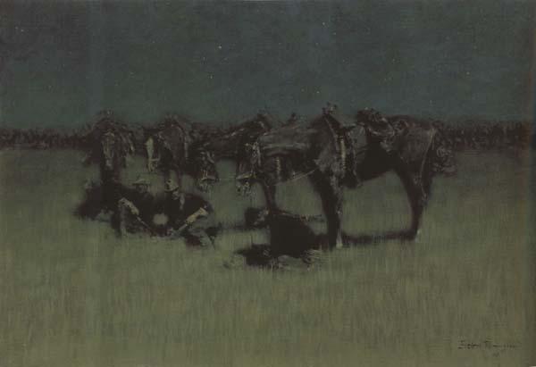 Frederic Remington Night Halt of Cavalry (mk43) France oil painting art